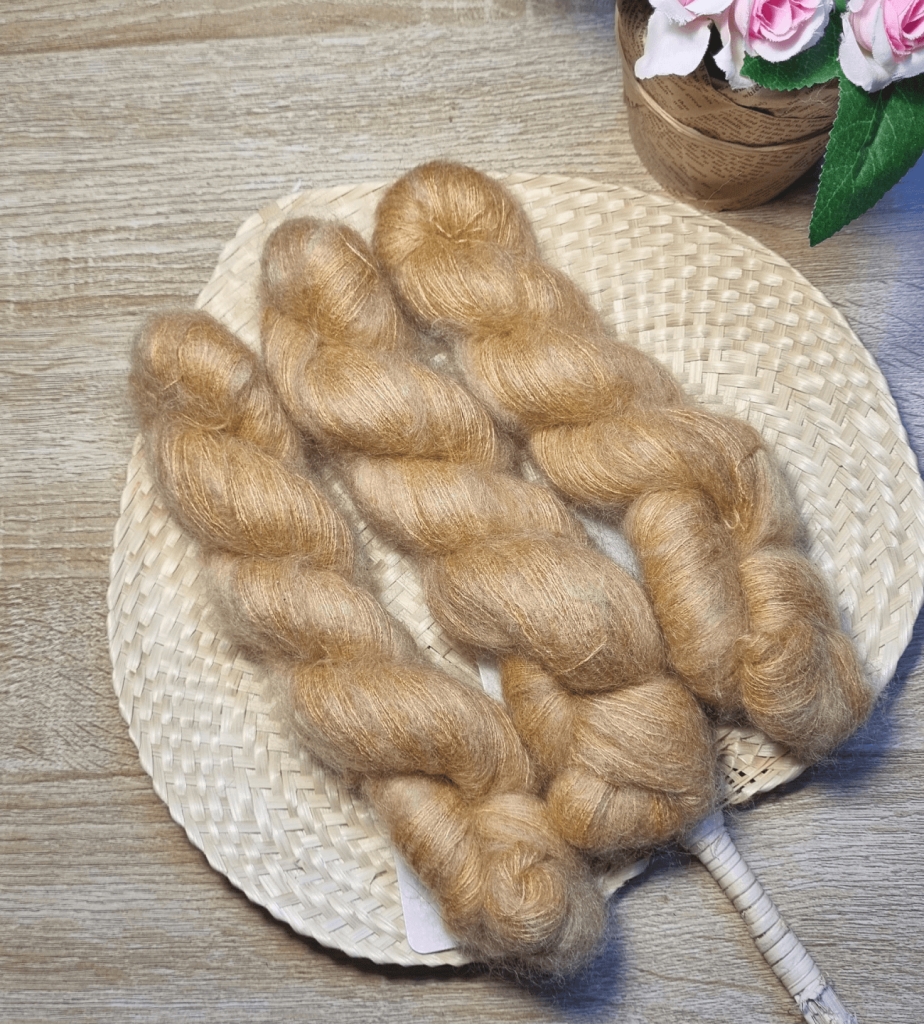 mohair et soie coloris noisette