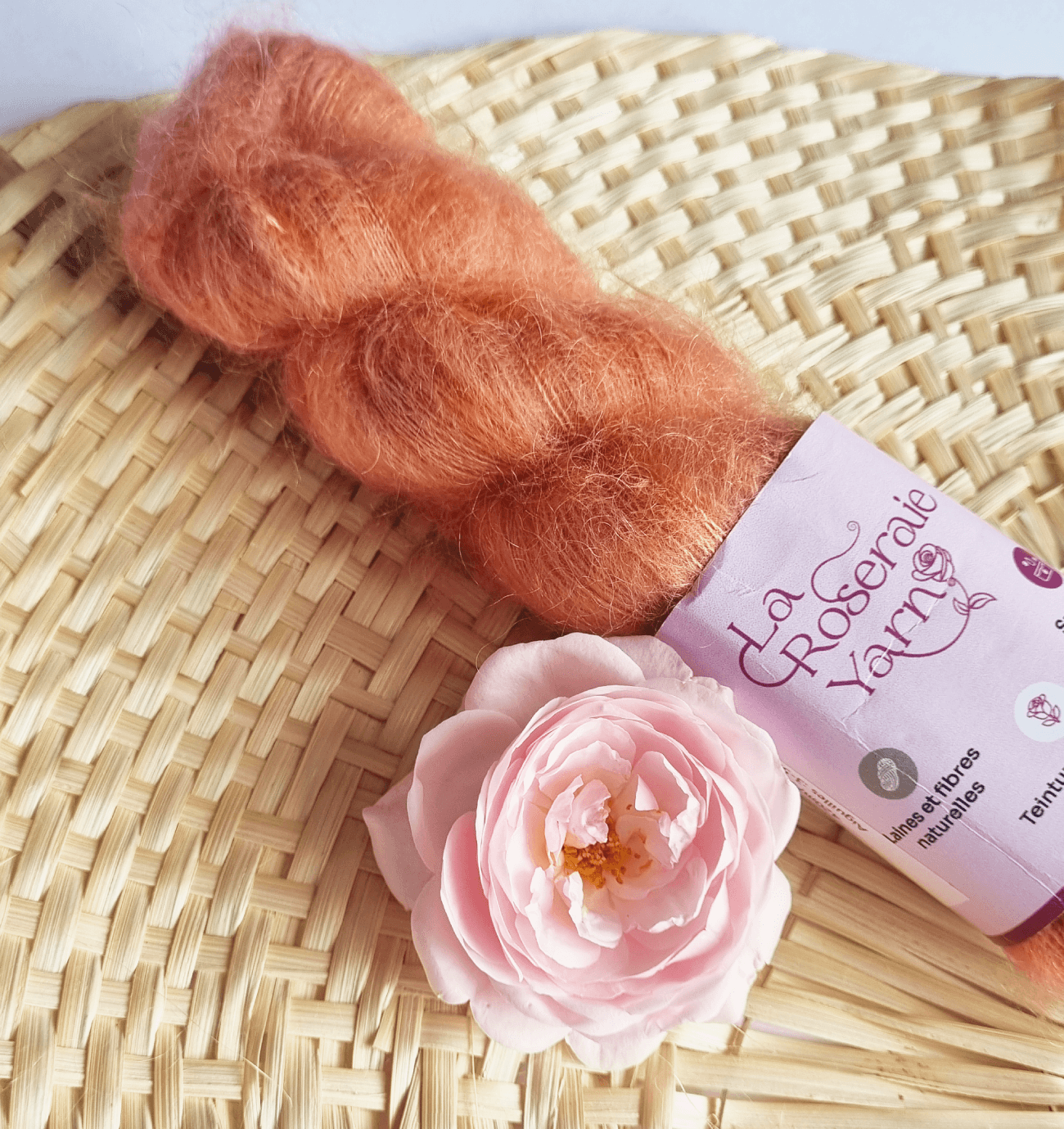 Mohair et soie Pêche